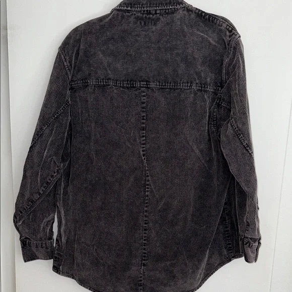 New With Tags ALLSAINTS Women’s Phoebe Cotton Corduroy Shirt In Washed Black - Picture 6 of 10